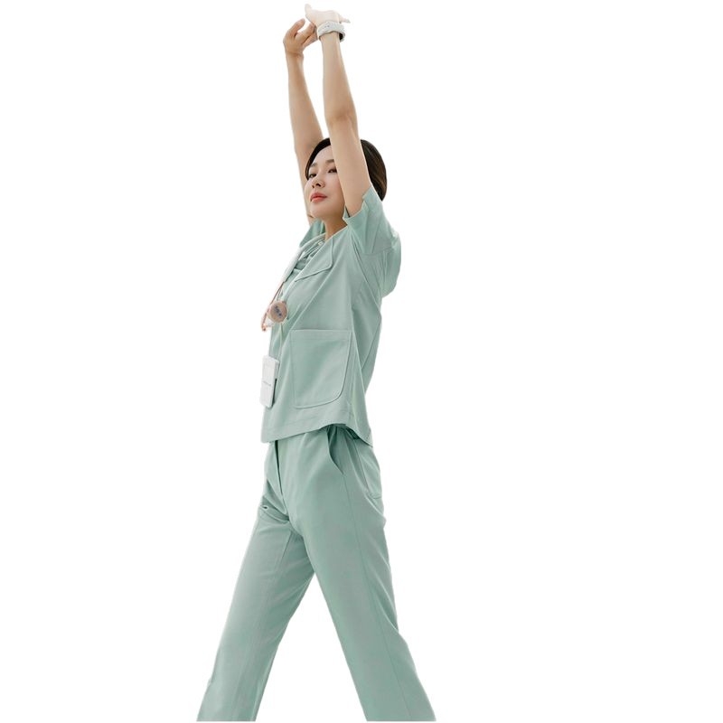 Unisex chirurgický scrub top s piatimi štvrťrami rukávmi a rohovými rukávmi, Chenille-Spandex textília (70–80%), radiačná ochrana, dĺžka 50–65 cm, jar 2025