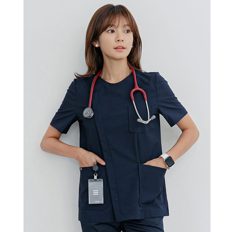 Unisex chirurgický scrub top s piatimi štvrťrami rukávmi a rohovými rukávmi, Chenille-Spandex textília (70–80%), radiačná ochrana, dĺžka 50–65 cm, jar 2025