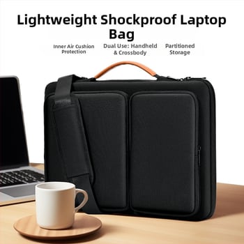 Torba za prijenosno računalo 16 inča s ramenskim remenom, podstavljena unutrašnjom, otporna na udarce i padove, za 14-inčni laptop