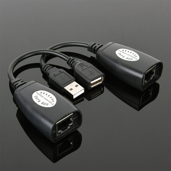 USB pratęsėjas per RJ45, diapazonas 50 m, USB-RJ45 plėtimo laidas, RJ45 tinklo jungtis, universalus suderinamumas, svoris 0,1 kg