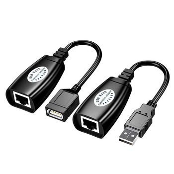 USB pratęsėjas per RJ45, diapazonas 50 m, USB-RJ45 plėtimo laidas, RJ45 tinklo jungtis, universalus suderinamumas, svoris 0,1 kg
