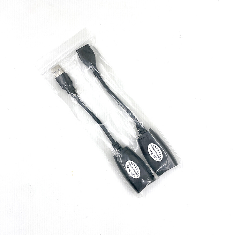 USB pratęsėjas per RJ45, diapazonas 50 m, USB-RJ45 plėtimo laidas, RJ45 tinklo jungtis, universalus suderinamumas, svoris 0,1 kg