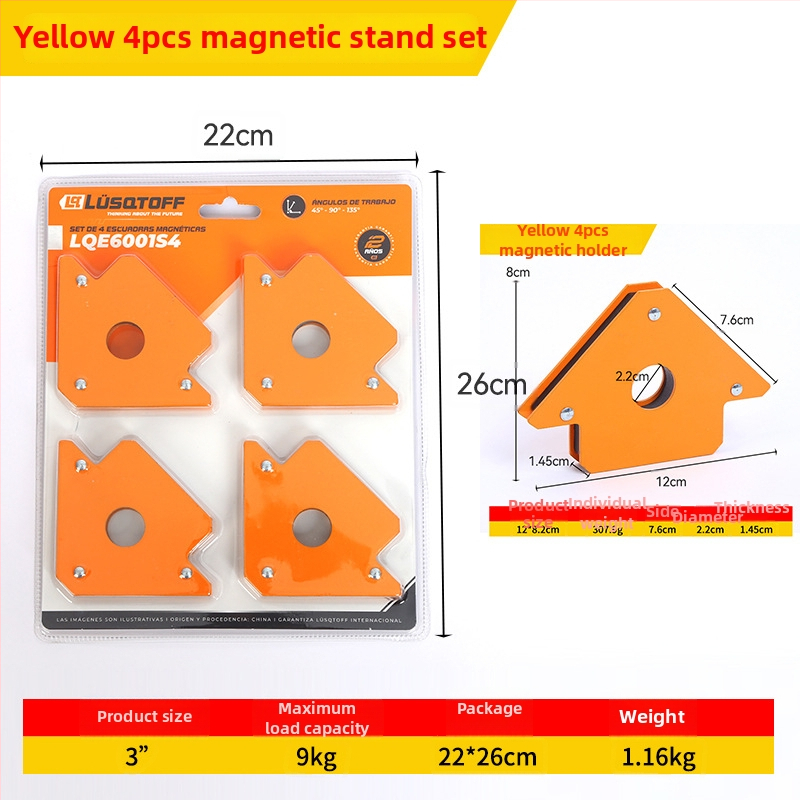 Metināšanas pozicionēšanas komplekts – daudzvirzienu palīgierīce, trīsstūrveida un sešstūrveida metināšanas magnēti, metināšanai, montāžai, marķēšanai, cauruļu uzstādīšanai un metāla apstrādei