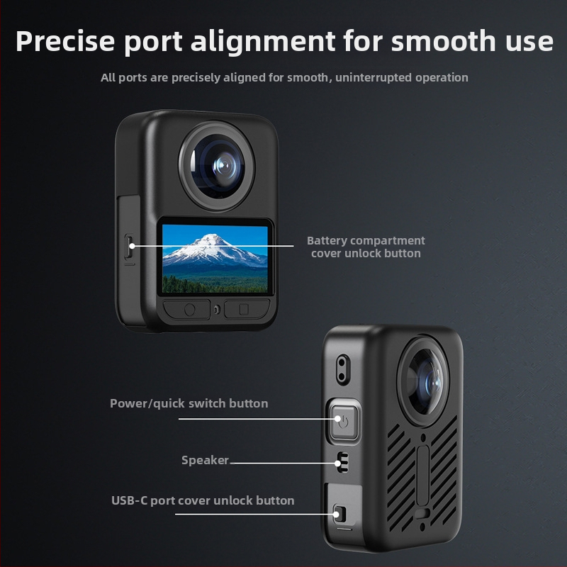 Silikoonkorpus DJI Osmo 360 Action Camera jaoks – objektiivi kaitsekork ja kere gimbal kaitsekork