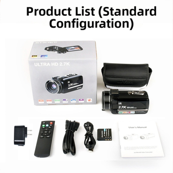 HD digitálny fotoaparát s CMOS senzorom, 2.7K video, 3,0-palcový dotykový displej, nočné fotenie, elektronická stabilizácia obrazu