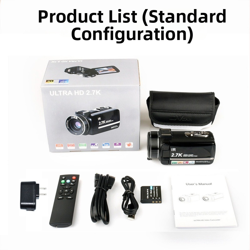 HD digitálny fotoaparát s CMOS senzorom, 2.7K video, 3,0-palcový dotykový displej, nočné fotenie, elektronická stabilizácia obrazu