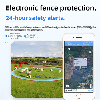 4G eszköz állatnyomkövető Beidou-nyomkövetéssel — riasztások (rezgés, áramkimaradás, kerítés); 128 MB memória; 6800 mAh polimer akkumulátor; vízálló