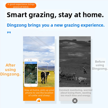 4G eszköz állatnyomkövető Beidou-nyomkövetéssel — riasztások (rezgés, áramkimaradás, kerítés); 128 MB memória; 6800 mAh polimer akkumulátor; vízálló