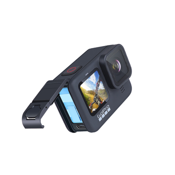 Kovový bočný kryt batérie pre GoPro 12/11/10/9 s otvorom na nabíjanie a chladiacim ventilačným otvorom