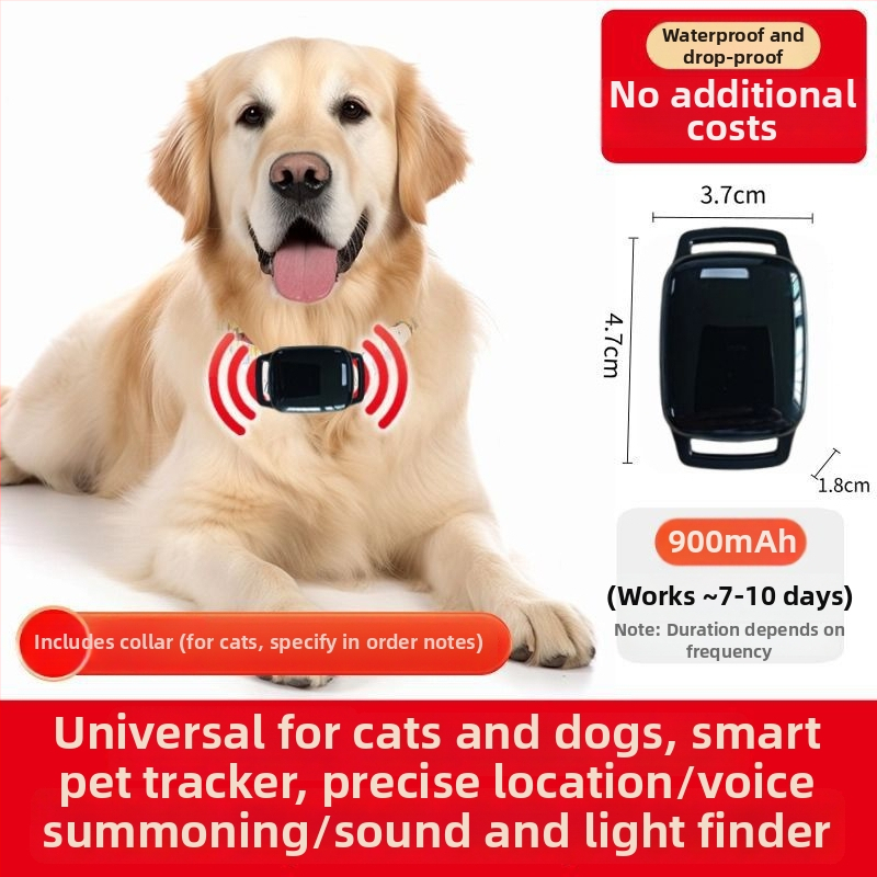 Ανιχνευτής GPS Beidou για κατοικίδια – ιχνηλάτης για σκύλους και γάτες με απομακρυσμένο εντοπισμό, συμβατό με iOS, έκδοση 3