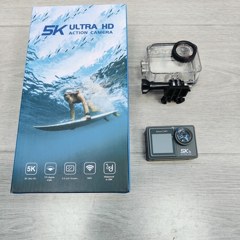 Cameră de acțiune 5K cu atingere și ecran dublu | control WiFi de la distanță | Model H26TP, 2400W pixeli, TF card, baterie 60 minute