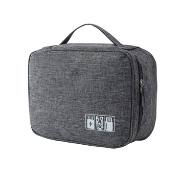 Kábelszervező táska - kézitáska stílusú Oxford anyag, sokoldalú utazási tok kábelek, töltők, külső HDD és fülhallgatók számára