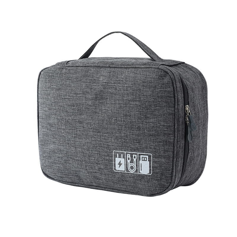 Kábelszervező táska - kézitáska stílusú Oxford anyag, sokoldalú utazási tok kábelek, töltők, külső HDD és fülhallgatók számára