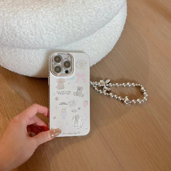 TPU stražnja maska za iPhone, Ins stil, dizajn Girls Heart Strawberry Bear Puppy, otporno na habanje i padove, kompatibilna s iPhone 11/12/13/14 Pro/Pro Max