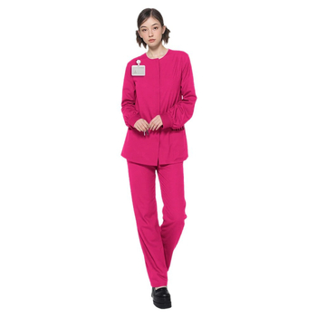 Set scrubs dentar unisex cu mâneci scurte, decolteu în V, material poliester-spandex, absorbant de umiditate, pantaloni incluși