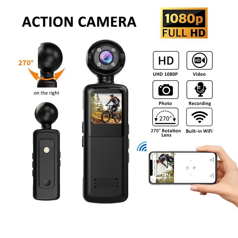 Sportska i avanturistička akcijska kamera uz Wi‑Fi, 1080p, elektronička stabilizacija slike, noćni način, podrška microSD kartici