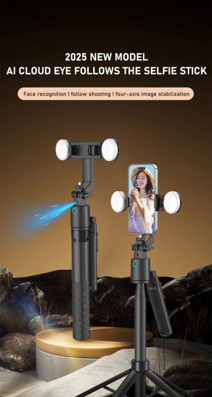 AI gimbāla selfie statīvs ar automātisku sekošanu, viss vienā – ABS materiāls