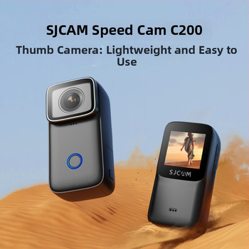 SJCAM C200 Cameră de acțiune 4K pentru motocicletă cu stabilizare, panoramă 360°, ecran 1,28'' LCD, 16 MP