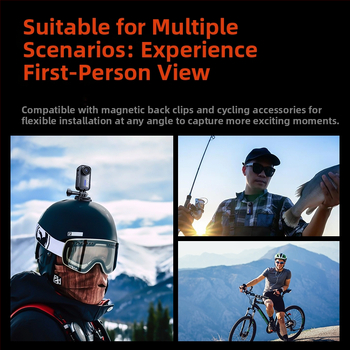 SJCAM C200 Cameră de acțiune 4K pentru motocicletă cu stabilizare, panoramă 360°, ecran 1,28'' LCD, 16 MP