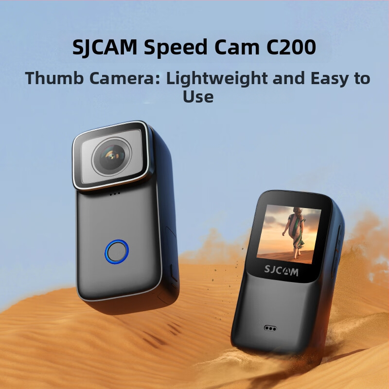 SJCAM C200 Cameră de acțiune 4K pentru motocicletă cu stabilizare, panoramă 360°, ecran 1,28'' LCD, 16 MP
