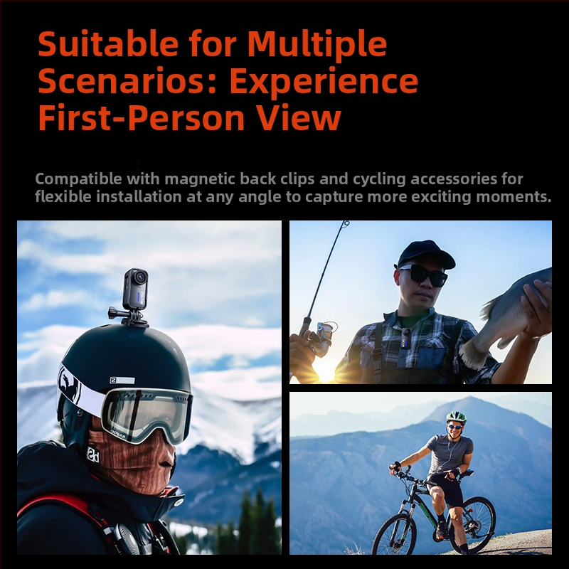 SJCAM C200 Cameră de acțiune 4K pentru motocicletă cu stabilizare, panoramă 360°, ecran 1,28'' LCD, 16 MP