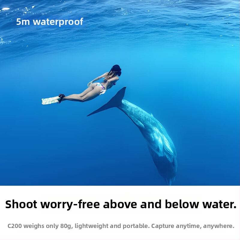 SJCAM C200 Cameră de acțiune 4K pentru motocicletă cu stabilizare, panoramă 360°, ecran 1,28'' LCD, 16 MP