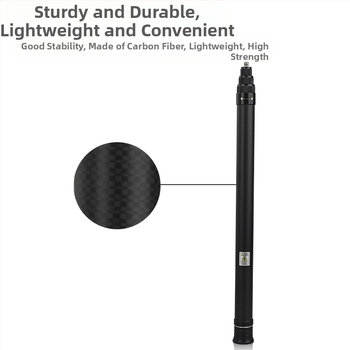 Anglies pluošto selfie lazda Insta360 One X2/X3 ir GoPro — teleskopinė, 4 skyriai, maksimali apkrova iki 2 kg