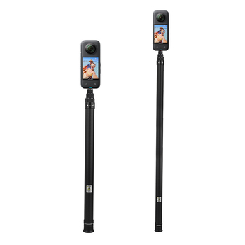 Baston selfie din fibră de carbon pentru Insta360 One X2/X3 și GoPro — telescopic, 4 secțiuni, încărcare max sub 2 kg