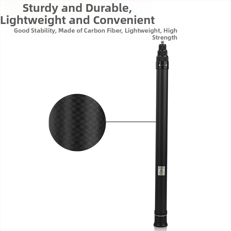 Oglekļa šķiedras selfie nūjiņa Insta360 One X2/X3 un GoPro — teleskopiska, 4 sadaļas, maksimālā slodze līdz 2 kg