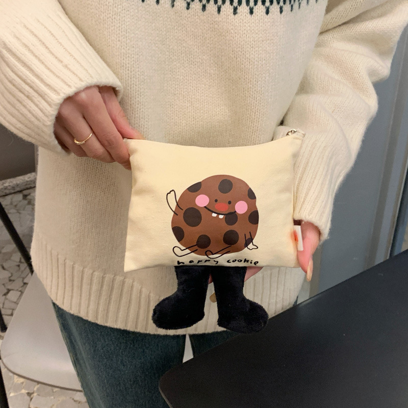 Vászonból készült érmeztárca anime mintával, uniszex, bélés nélkül, mindennapi használatra