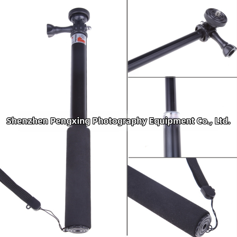 GoPro HERO9 ir visos GoPro serijos skirtas selfies lazda tripod - aliuminio lydinys, 4 dalys, logotipo spauda įmanoma, apkrova iki 2 kg