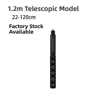 HB-120Z Aliuminio lydinio 7-sekcijų išplėtimo lazda veiksmų ir panoraminėms kameroms; suderinama su Insta360X4, GoPro, DJI Action 5; maksimali apkrova iki 2 kg; logotipo spausdinimas įmanomas.