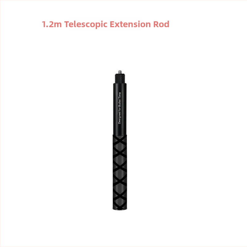 HB-120Z Aliuminio lydinio 7-sekcijų išplėtimo lazda veiksmų ir panoraminėms kameroms; suderinama su Insta360X4, GoPro, DJI Action 5; maksimali apkrova iki 2 kg; logotipo spausdinimas įmanomas.