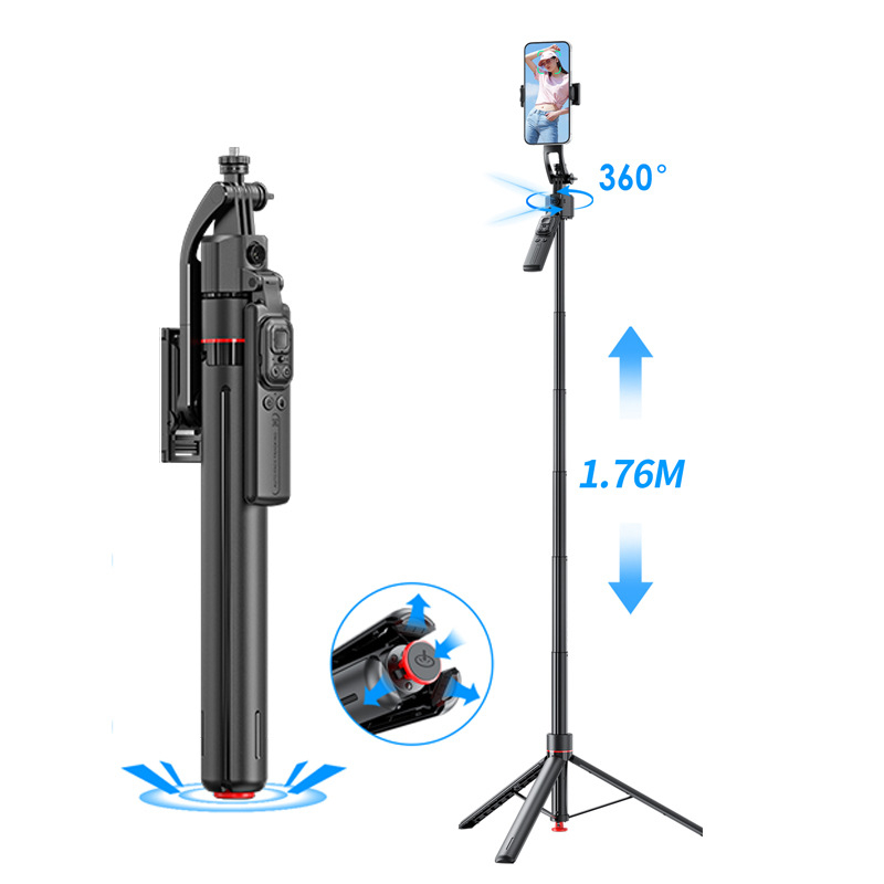 Cyke selfie štapić s prepoznavanjem lica i automatskim praćenjem, tripod za live streaming za telefon, aluminijska legura, Bluetooth daljinski, model TT07