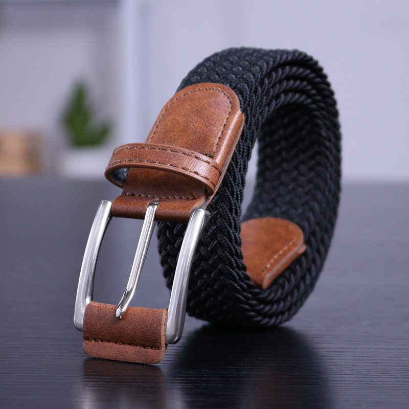Unisex najlonski pojas, ručno pleten, s prstenom od legure i kopčom s iglom, širina 2-4 cm