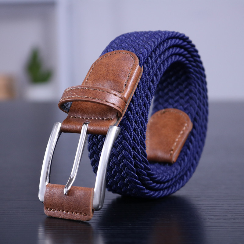 Unisex najlonski pojas, ručno pleten, s prstenom od legure i kopčom s iglom, širina 2-4 cm