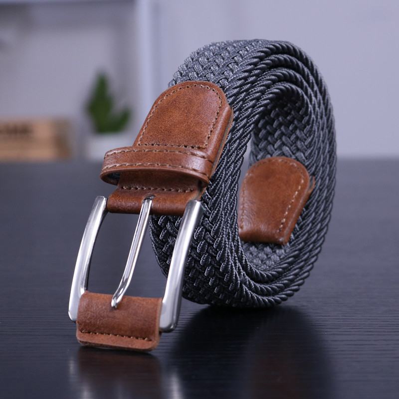 Unisex najlonski pojas, ručno pleten, s prstenom od legure i kopčom s iglom, širina 2-4 cm