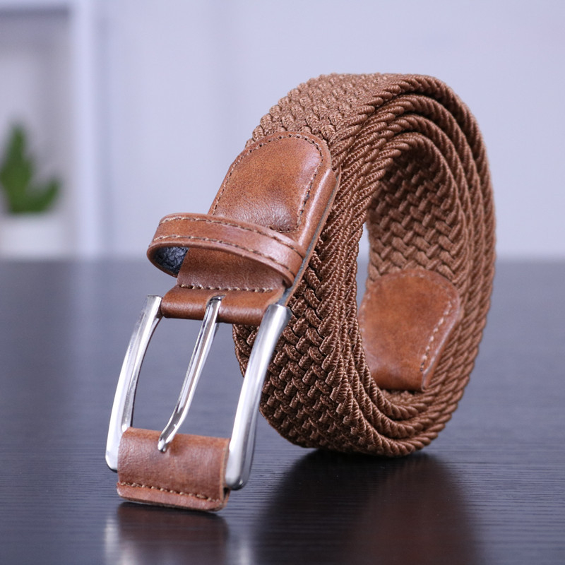 Unisex najlonski pojas, ručno pleten, s prstenom od legure i kopčom s iglom, širina 2-4 cm