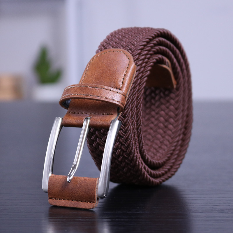 Unisex najlonski pojas, ručno pleten, s prstenom od legure i kopčom s iglom, širina 2-4 cm