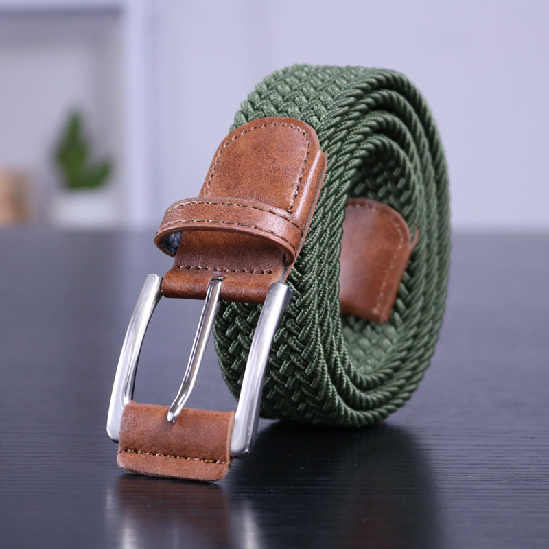 Unisex najlonski pojas, ručno pleten, s prstenom od legure i kopčom s iglom, širina 2-4 cm