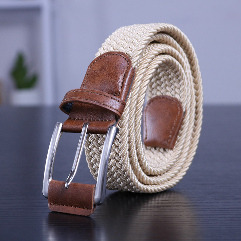 Unisex najlonski pojas, ručno pleten, s prstenom od legure i kopčom s iglom, širina 2-4 cm