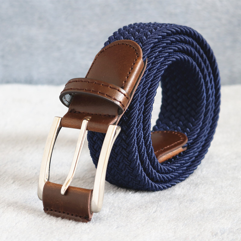 Unisex najlonski pojas, ručno pleten, s prstenom od legure i kopčom s iglom, širina 2-4 cm