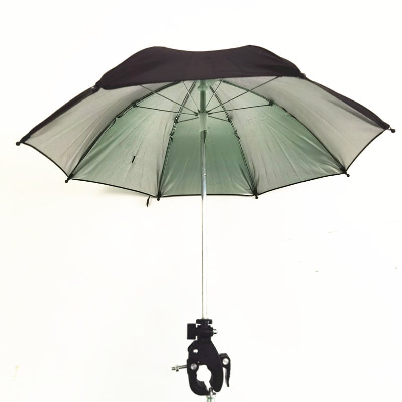 Tripod pentru selfie cu umbrelă de soare pentru streaming în exterior | țesătură poliester 210T, cadru din fier cu 8 brațe, UPF > 50