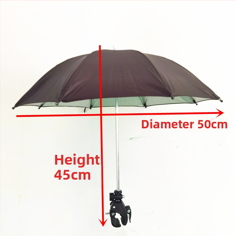 Trikojis laikiklis su saulės skėčiu lauko tiesioginei transliacijai – 8 ribų geležinė konstrukcija, poliesterio 210T audinys, UPF > 50