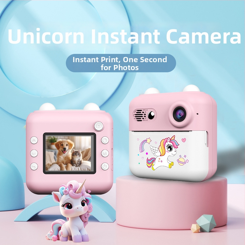Detský okamžitý tlačiareň fotografií – kompaktný mini tlačiareň s vysokým rozlíšením, model A22C, 24 MP, 2,4 palca LCD, TF karta, výdrž batérie 3 hodiny.