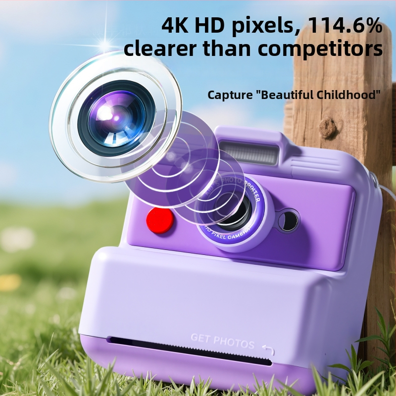 Detská mini tlačová kamera v štýle Polaroid, 2,4-palcový LCD, rozlíšenie 800–1000 px, TF karta, ABS telo, model Cd-W8