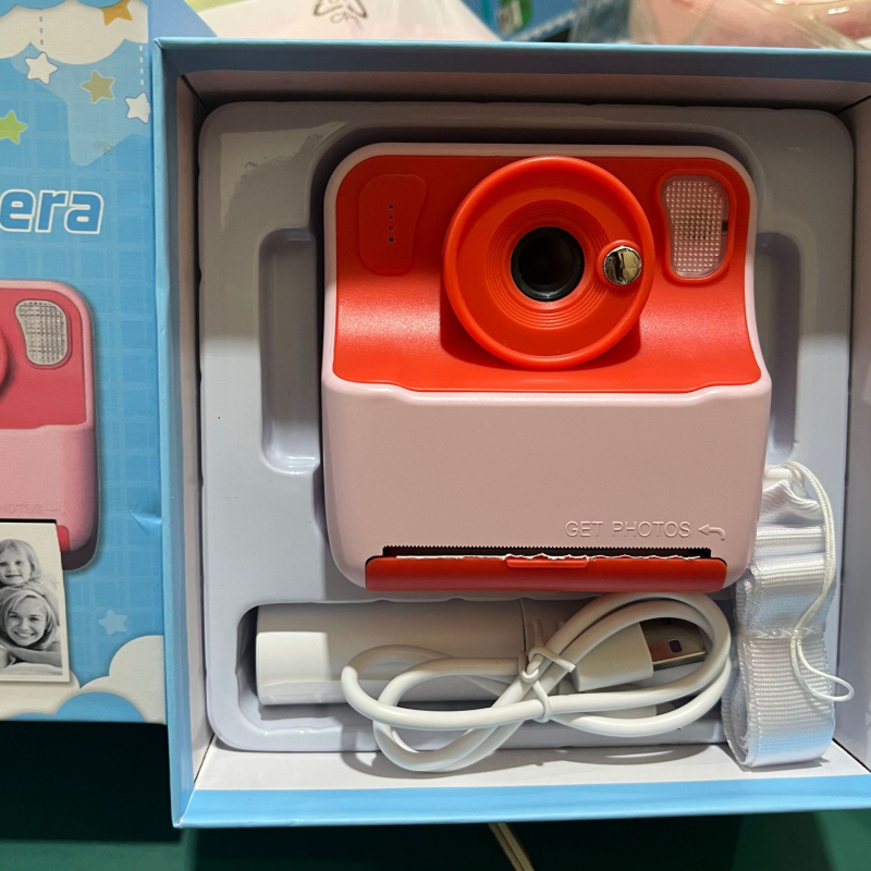 Cameră pentru copii, imprimantă mini în stil Polaroid, ecran LCD de 2,4 inchi, rezoluție 800–1000 px, card TF, corp ABS, model Cd-W8