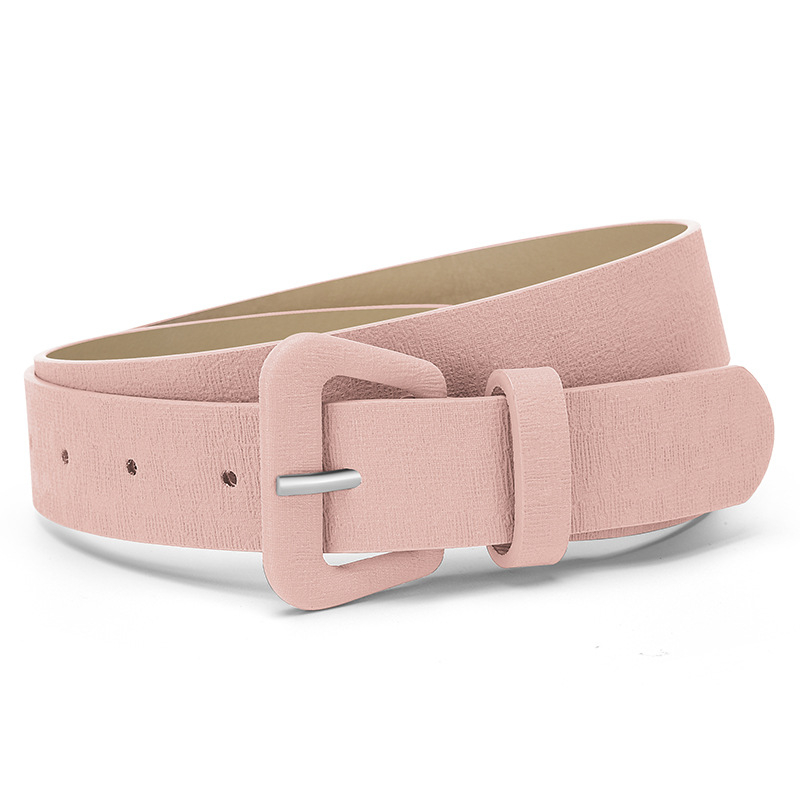 Moteriška PU odos diržas su lydinio sagtimi – paprastos, universalaus stiliaus; užsegimas sagtelės; plotis 2–4 cm