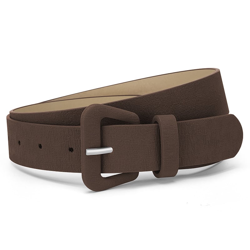 Moteriška PU odos diržas su lydinio sagtimi – paprastos, universalaus stiliaus; užsegimas sagtelės; plotis 2–4 cm