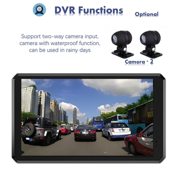 Motociklo priekinė ir galinė 2K vaizdo kamera su dvigubu įrašu, 160° matymo kampas, TF kortelė iki 256 GB, maitinimas 9–24V